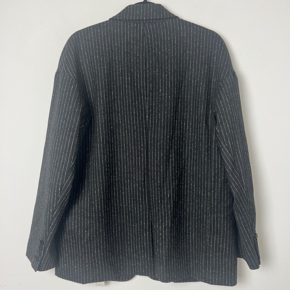 NEW Trina Turk Dark Gray Pinstripe 2-Button Single Breasted Blazer Classic Sz 12 - Picture 3 of 9